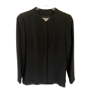 GIORGIO ARMANI Black Jacket with Beaded Trim